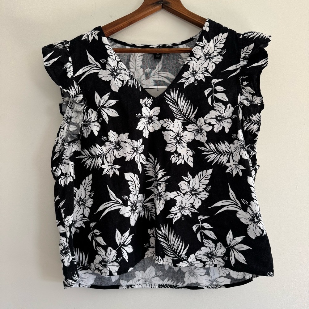 Marc New York Linen Blend Blouse Medium